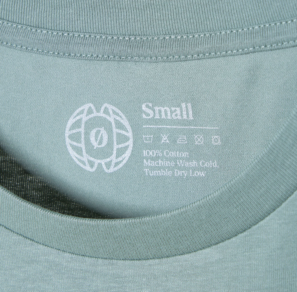 Many Worlds Smiley Crop Top Tee Sage